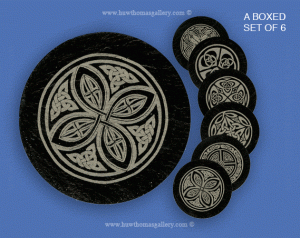 Celtic Coaster Set – Welsh Slate