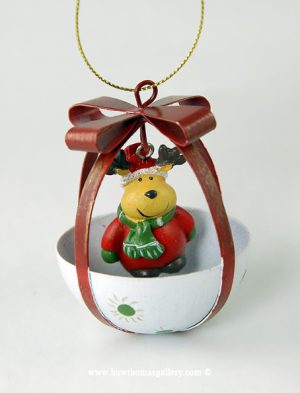 Christmas Tree Bauble With Reindeer Inside