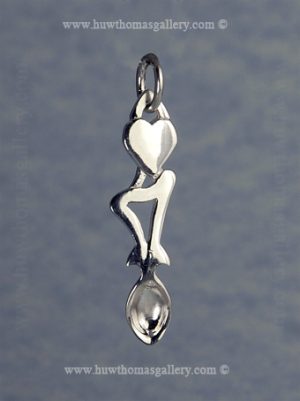 Silver Lovespoon Pendant ( Harp )