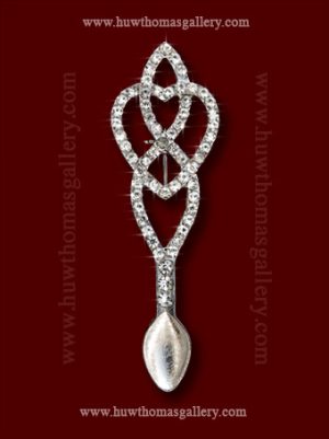 Lovespoon Brooch Diamonte ( Silver )