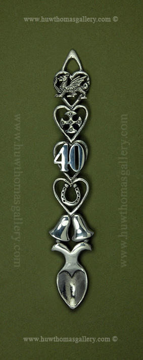 40th Wedding Anniversary Pewter Lovespoon (bells)