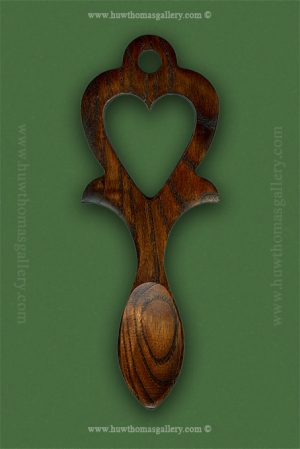 Huw Jones Welsh Lovespoon ( Hj7-c23 ) Dark Wood Finish