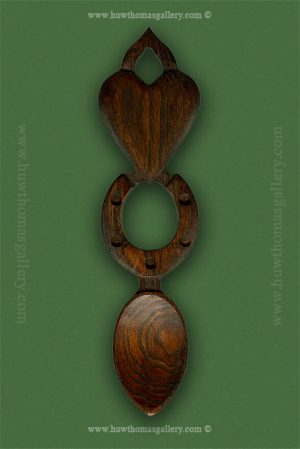 Huw Jones Welsh Lovespoon ( Hj7-d30 ) Dark Wood Finish