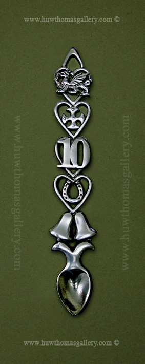 10th Wedding Anniversary Pewter Lovespoon (bells)