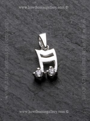 Silver Musical Note Pendant / Necklace