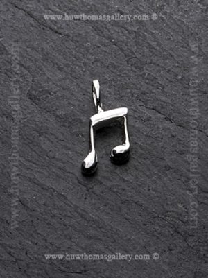 Silver Musical Note Pendant / Necklace