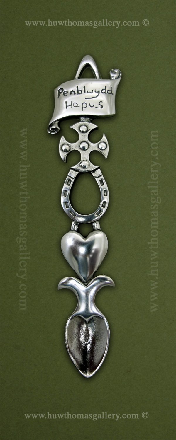 Penblwydd Hapus Pewter Lovespoon