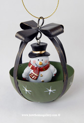 Christmas Baubles with little figures of Santa Claus, Snowmen & Reindeer inside